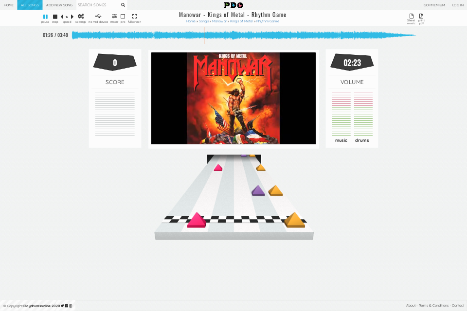 Manowar - Kings of Metal | Rhythm Game • Play Drums Online