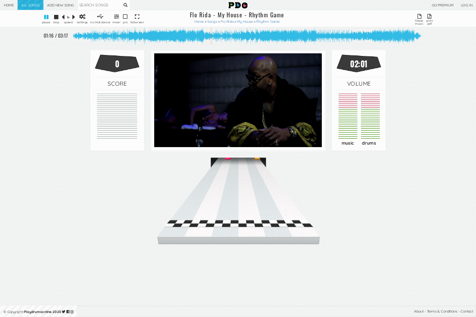 Flo Rida - My House | Rhythm Game • Play Drums Online