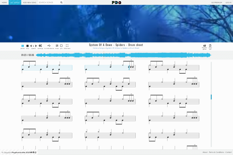 System Of A Down - Spiders | drum sheet music