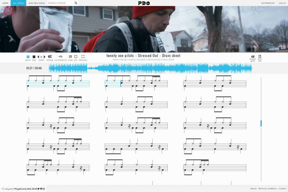 twenty one pilots - Stressed Out | drum sheet music
