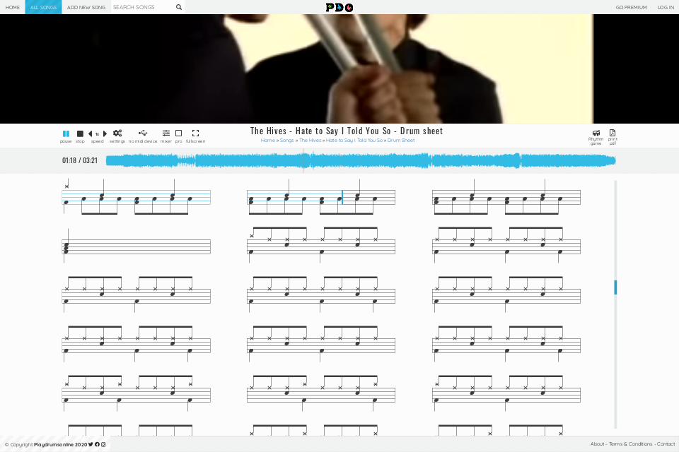 Vend tilbage . Loaded The Hives - Hate to Say I Told You So | drum sheet music