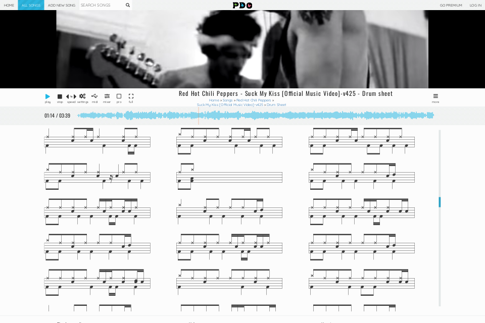 Red Hot Chili Peppers - Suck My Kiss [Official Music Video]-v425 | drum sheet music