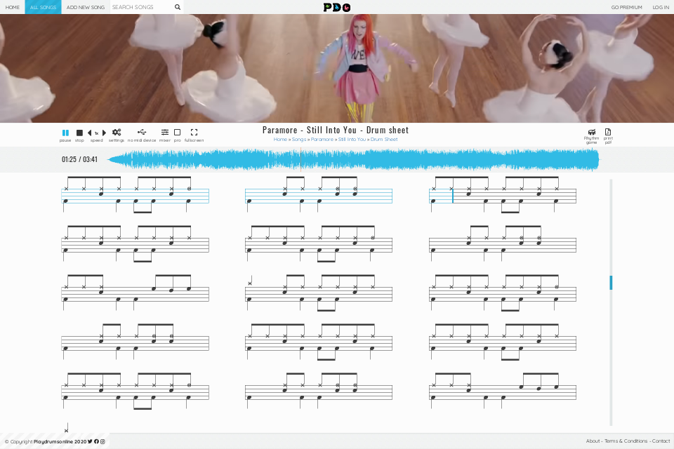 Paramore - Still Into You | drum sheet music